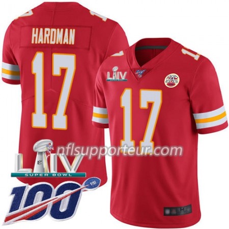 Maillot Homme Kansas City Chiefs Mecole Hardman 17 Nike Rouge 100th 2020 Super Bowl LIV